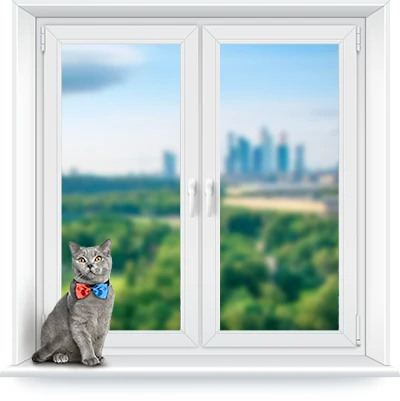 Двухстворчатое окно с доставкой и установкой